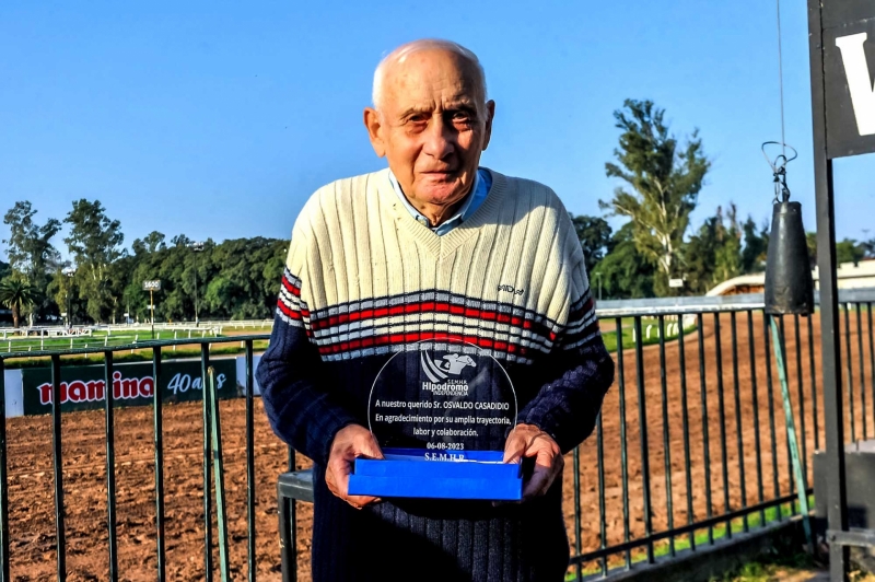 Una vida de pasión por el turf rosarino: emotivo homenaje a Osvaldo "Radi" Casadidio