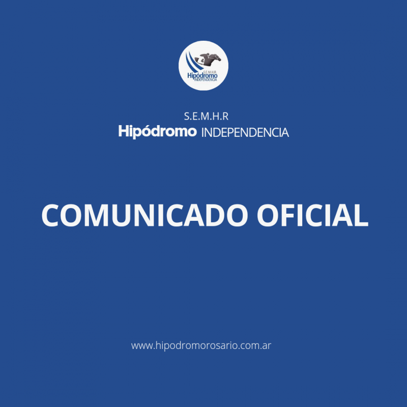 Comunicado oficial: las carreras de este domingo 26, con caballos alojados en nuestro Hip贸dromo
